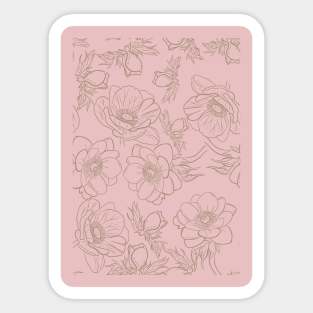 flower on pink Sticker